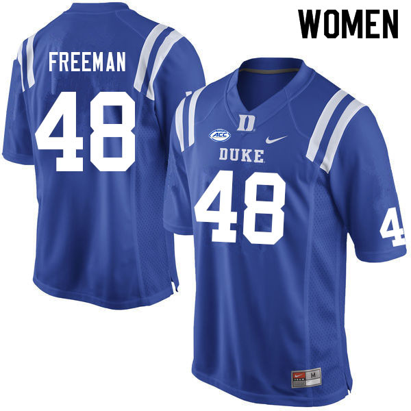 Women #48 Tre Freeman Duke Blue Devils College Football Jerseys Sale-Blue